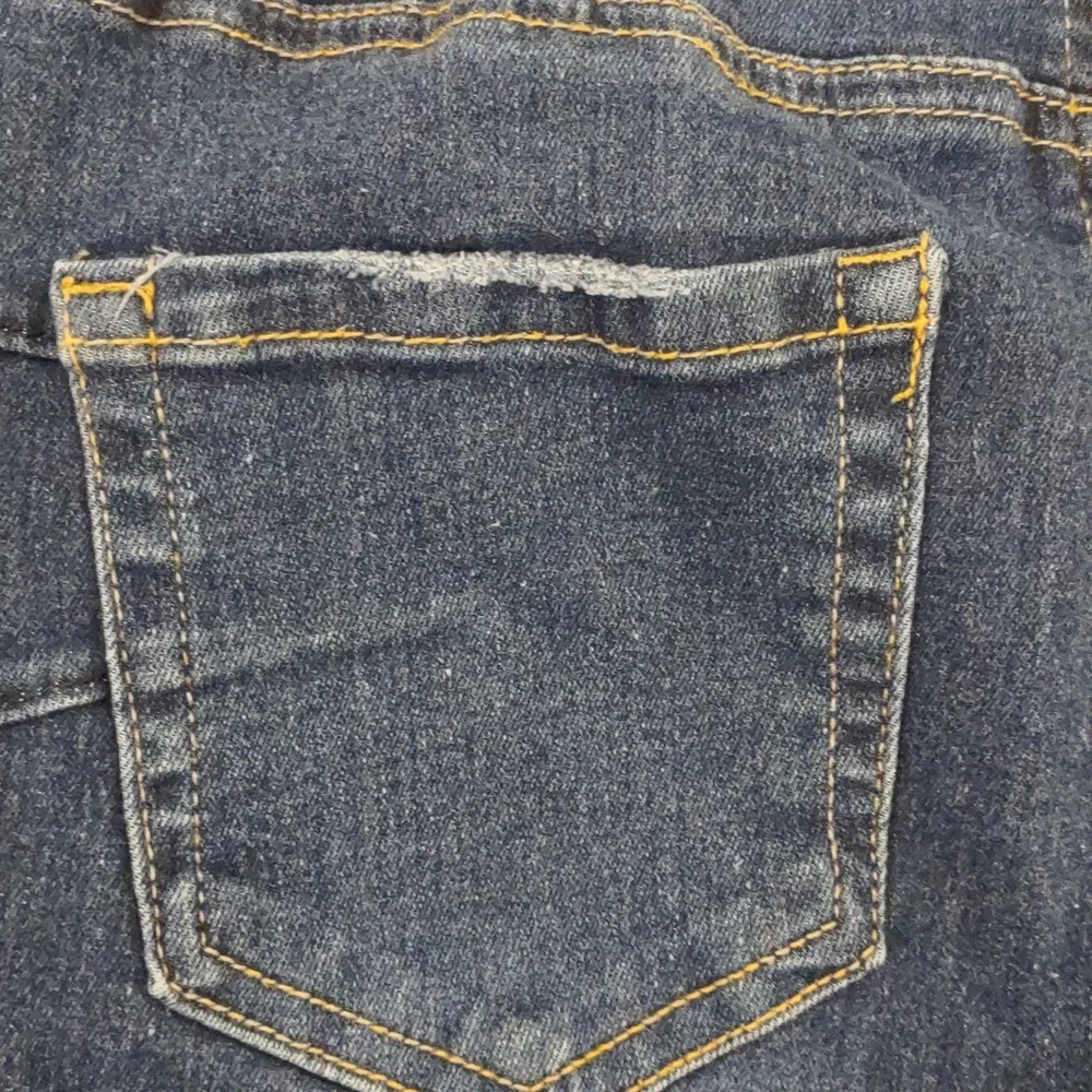 USED BLUE SAVVY DISTRESSED JEANS FRAY ON POCKETS SIZE 5/27 BLUE INSEAM 25INCH - Picture 10 of 14